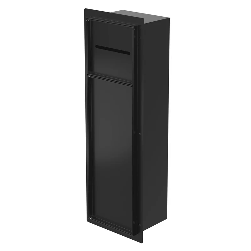 LuxeBath | Unterputz-Schrankmodul befliesbar mit Klappe 60x20x14cm, aus Edelstahl, WC Wandnische, Einbauschrank