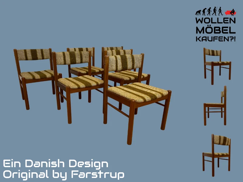 WMK I Set aus 6 stilvollen skandinavischen Mid-Century Designer Stühlen von Farstrup