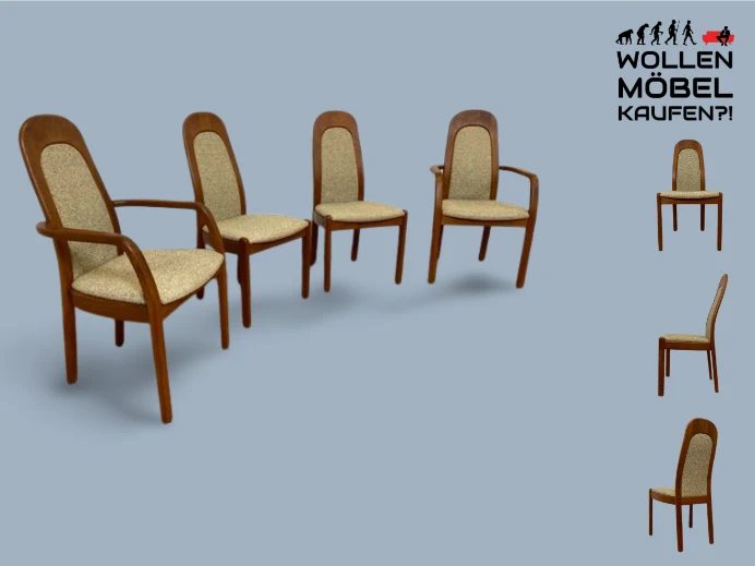 WMK I Set aus 4 hochwertigen skandinavischen Designer Stühlen I Holstebro Møbelfabrik