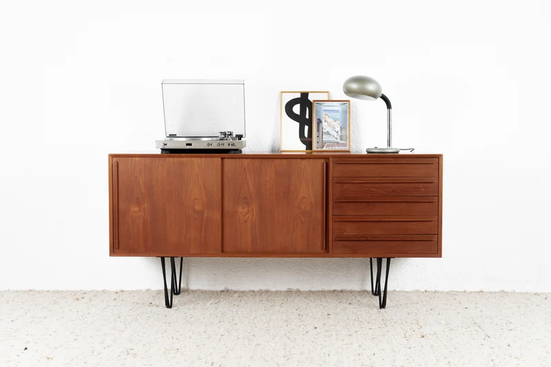 Vintage Teak Sideboard Kommode Schrank Mid Century Holz Schubladen Wohnzimmer Denmark