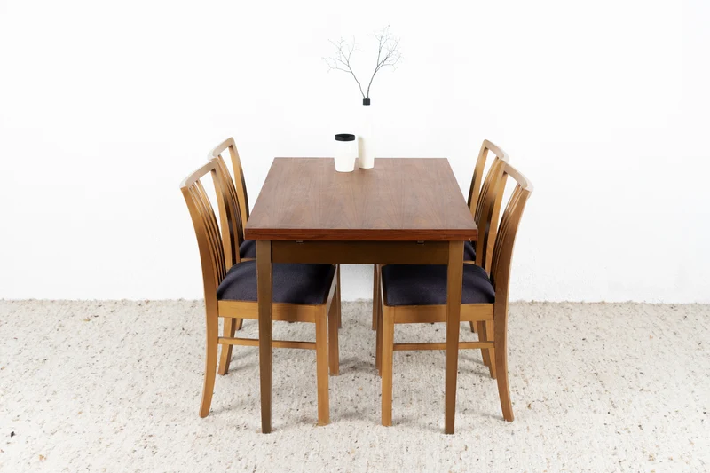 Vintage Esstisch Küchentisch Ausziehbar Holz Nuss Mid Century 1960er