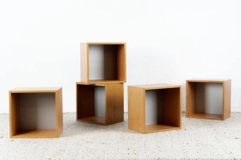 1 von 20 Würfel Vintage Hocker Regal Holz Massiv Buche Bauhaus Loft Tv Hifi Sideboard