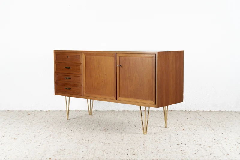 Vintage Sideboard Mid Century Kommode Holz Nuss