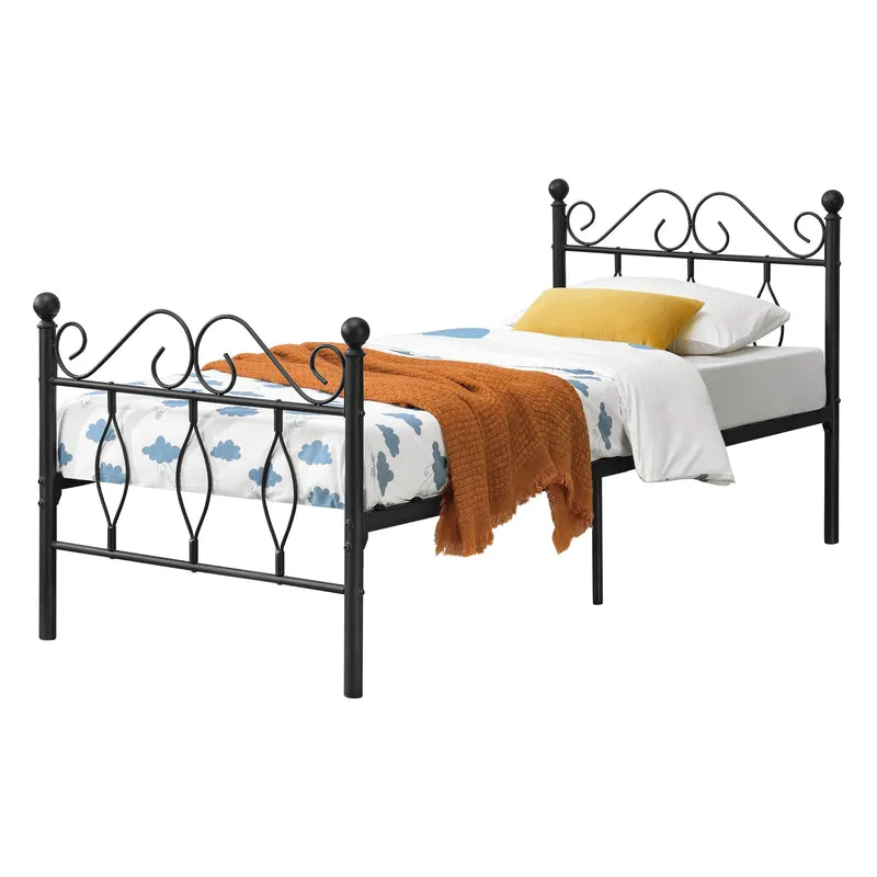 Metallbett Apolda bis 300kg versch. Größen Schwarz en.casa