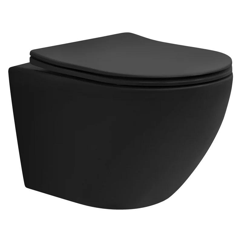 Luxebath | Wand-WC Hänge Toilette aus Keramik kurz/lang Spülrandlos mit Nanoversiegelung & Softclose