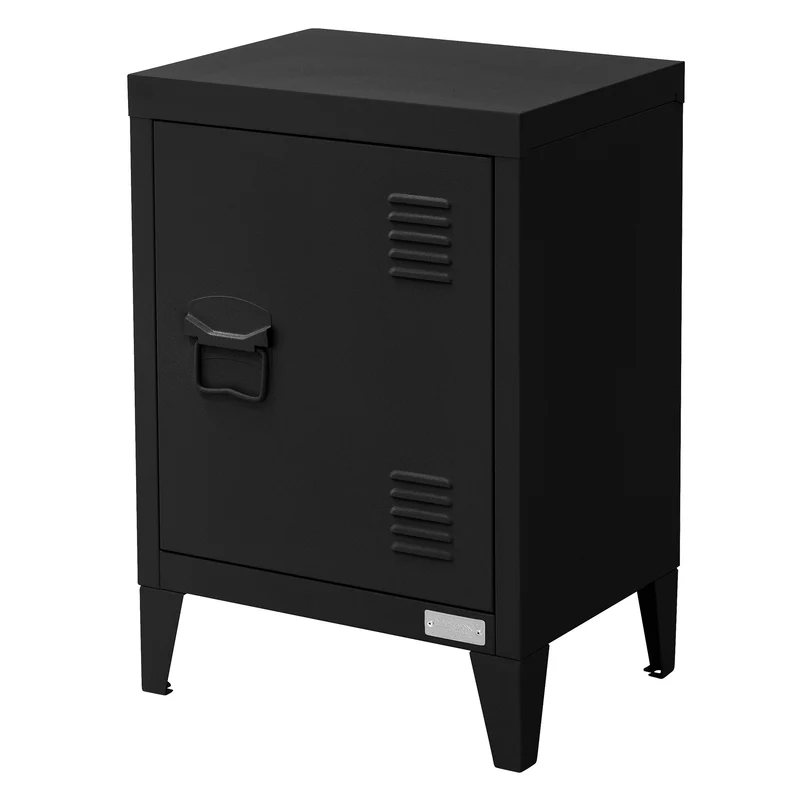 Aktenschrank Büroschrank Industrial 40x30x57,5 cm Schwarz aus Stahl ML-Design