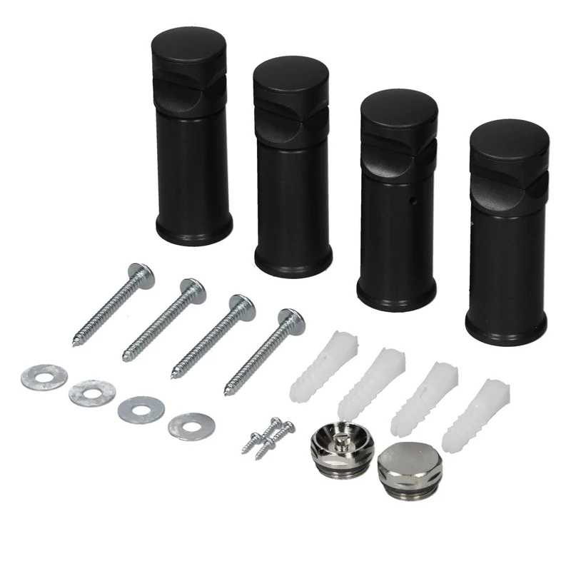 Halterung für Badheizkörper Schwarz matt für gerade und gebogene Modelle LuxeBath