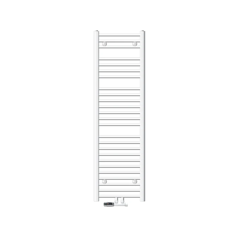 Badheizkörper Mittelanschluss 400x1500 mm Weiß gerade mit Wand Anschlussgarnitur LuxeBath