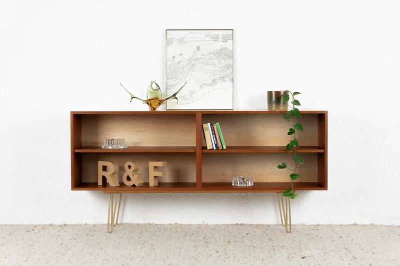 Vintage Sideboard Regal Mid Century Holz Danish Teak Tv Kommode