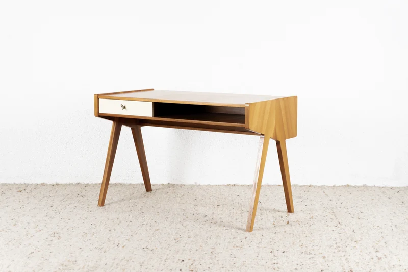 Helmut Magg Vintage Schreibtisch Mid Century Holz Schublade Designer WK MÖBEL 60s