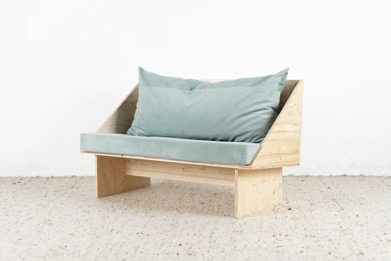 VOLLHOLZ SOFA Sitzbank Couch Massivholz Mid Century Vintage Design