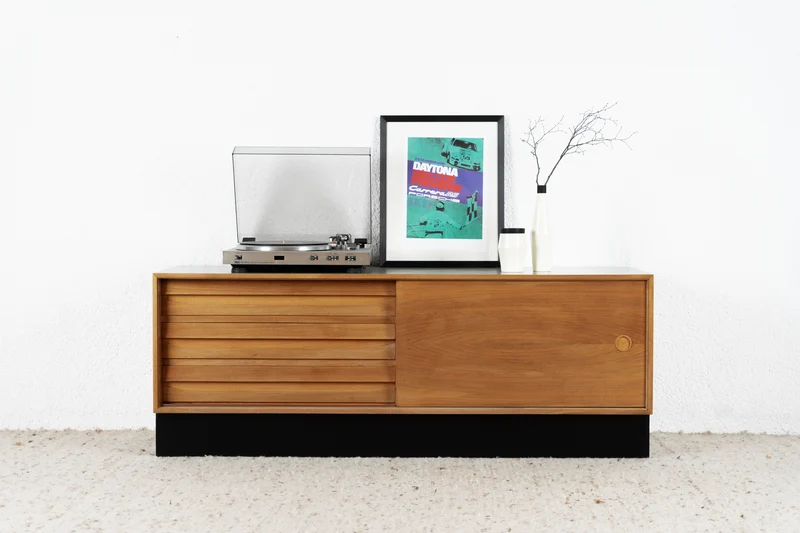 Vintage Lothar Wegner Sideboard Lowboard Schubladen Holz Nuss Mid Century