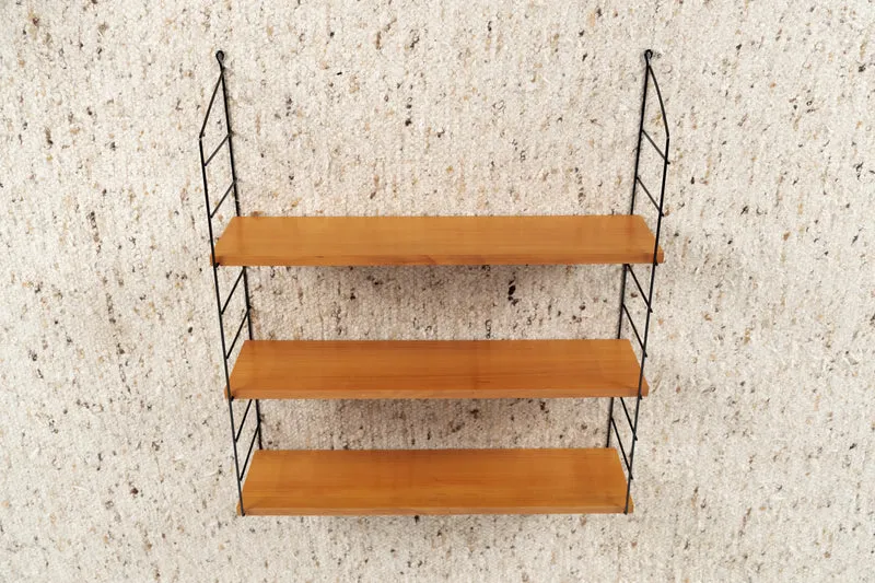 Stringregal Vintage Holz Metall Wandregal Bücher