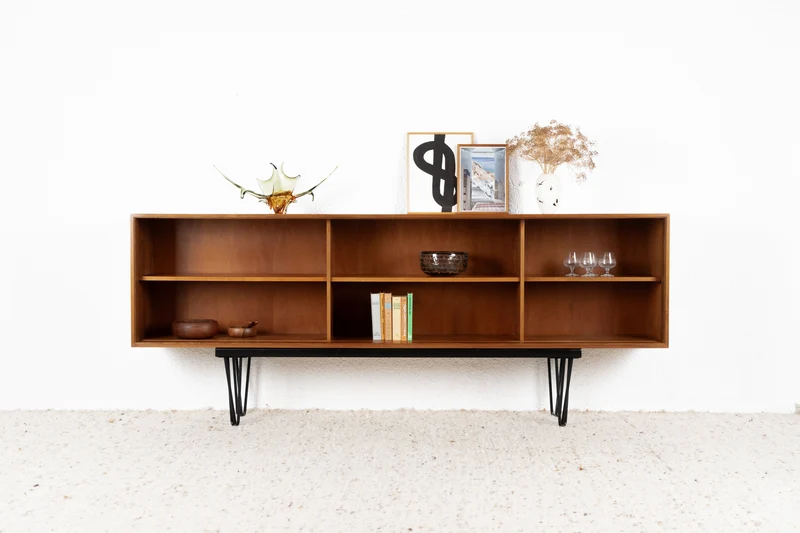 Vintage Lothar Wegner Sideboard Regal Bücherregal Mid Century Holz Nuss