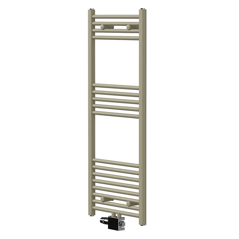 LuxeBath | Handtuchheizkörper mit Universal-Ventil 500x1200 mm Beige Badheizkörper mit Mittelanschluss Handtuchtrockner Handtuchhalter für Badezimmer
