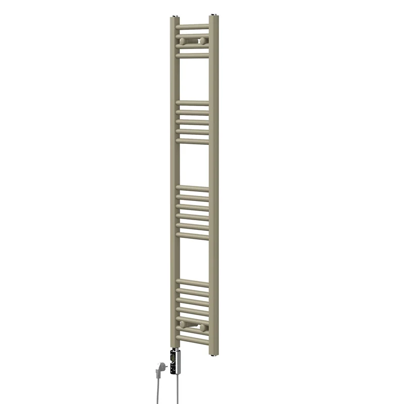 LuxeBath | Handtuchheizkörper elektrisch 300W Sahara gerade mit Seitenanschluss 300x1400 mm Stahl Beige Badheizkörper Handtuchtrockner für Badezimmer