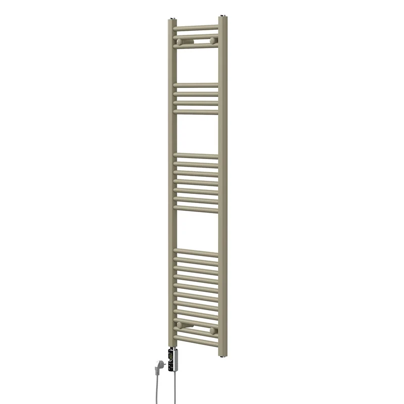 LuxeBath | Handtuchheizkörper elektrisch 600W Sahara gerade mit Seitenanschluss 400x1500 mm Stahl Beige Badheizkörper Handtuchtrockner für Badezimmer