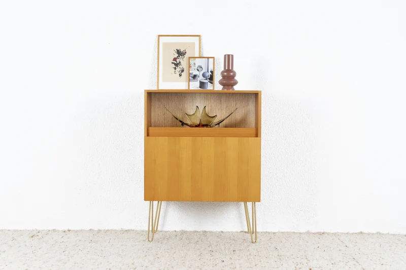 Vintage Kommode Sideboard Schrank Holz Nuss Mid Century