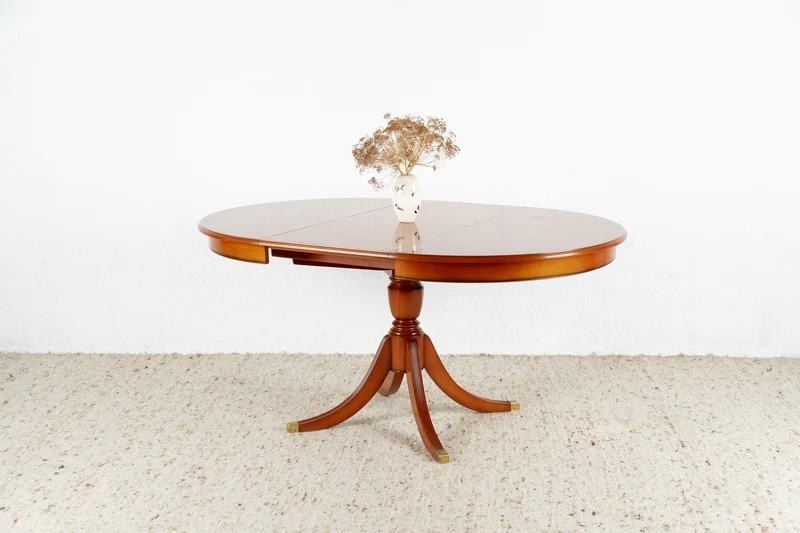 Vintage Tisch Rund Holz Esstisch Küchentisch Ausziehbar