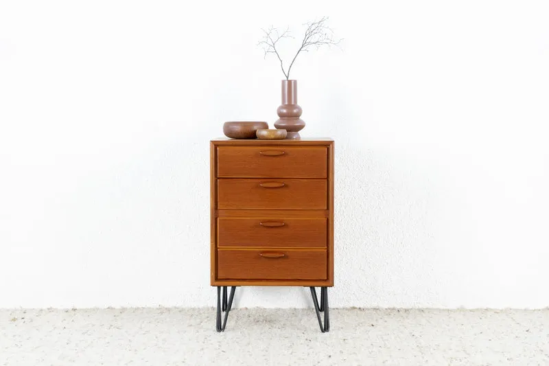 Vintage Kommode Schubladenkommode Holz Teak RT Möbel Mid Century Ablage