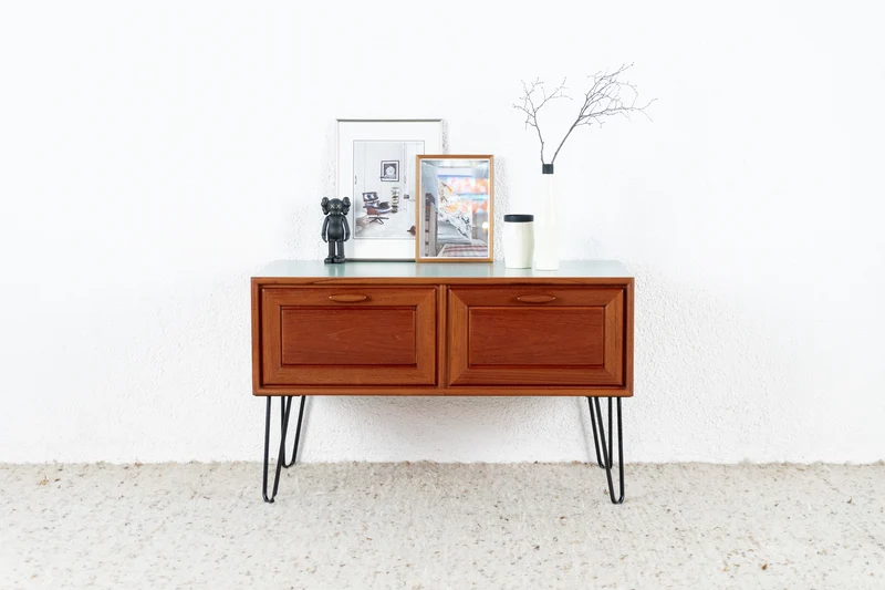 Vintage Kommode Sideboard Schubladen Holz Teak Mid Century RT Möbel
