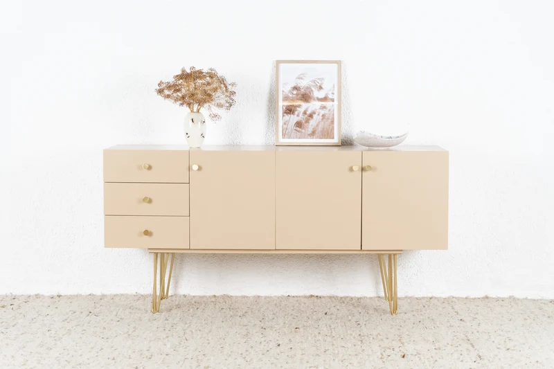 Vintage Sideboard Kommode Creme Mid Century Musterring