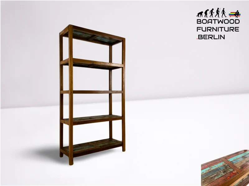 Boatwood by WMK # Besonders schönes, sehr stabiles und hochwertiges Regal aus altem Bootsholz, ein handgefertigtes Unikat aus massivem Teakholz