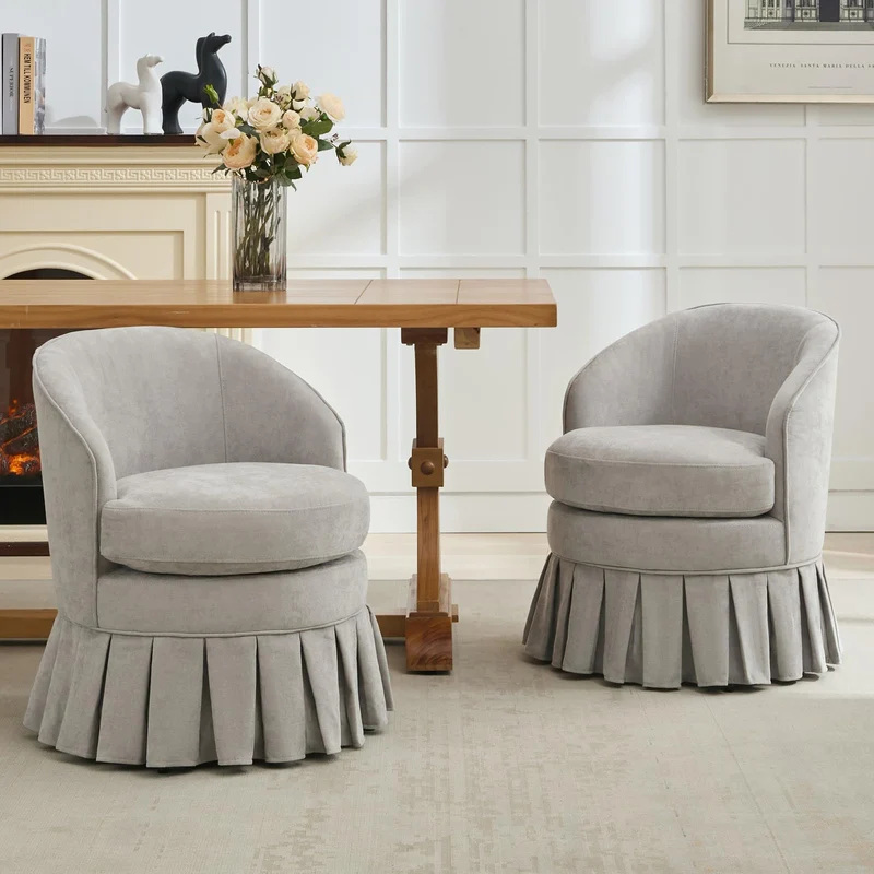 Garvee Upholstered Vanity Stool Chair Mid-Century Style Holzrahmen Ergonomisch Wohnzimmer Schlafzimmer Pastellfarben 24x19x28 Zoll