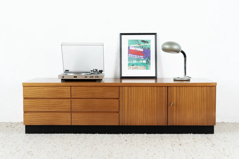 Vintage Sideboard Lowboard Mid Century Holz Schubladen TV Board
