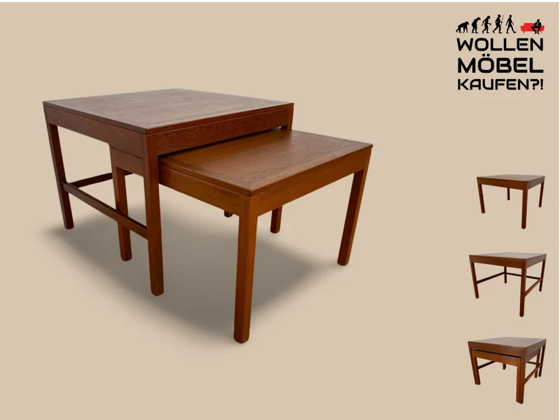 WMK I Stilvoller skandinavischer Mid-Century 2-in-1 Designer Couchtisch von Borge Mogensen für Fredericia Stolefabrik aus Teakholz
