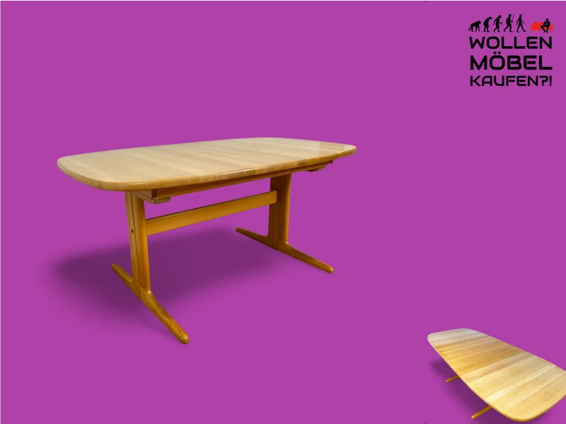 WMK Edler und hochwertiger skandinavischer Designer Esstisch von Skovby Møbelfabrik aus massiver Eiche , 2-fach ausziehbar