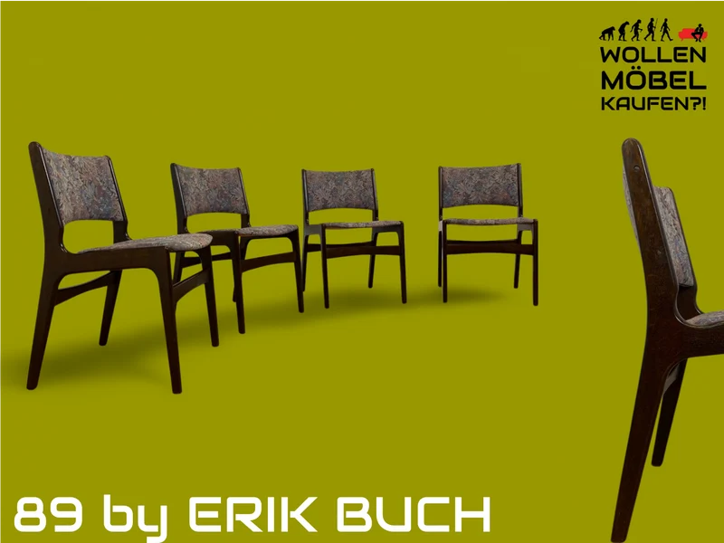 WMK Set aus 4 sehr gut erhaltenen skandinavischen Designerstühlen Modell 89 von Erik Buch für Anderssstrup