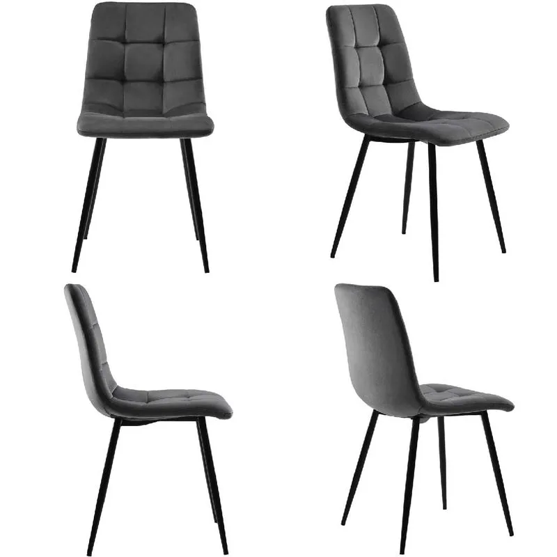 Yelenaro Esszimmerstuhl 4er-Set – ergonomische Polsterstühle aus Samt oder Leinen