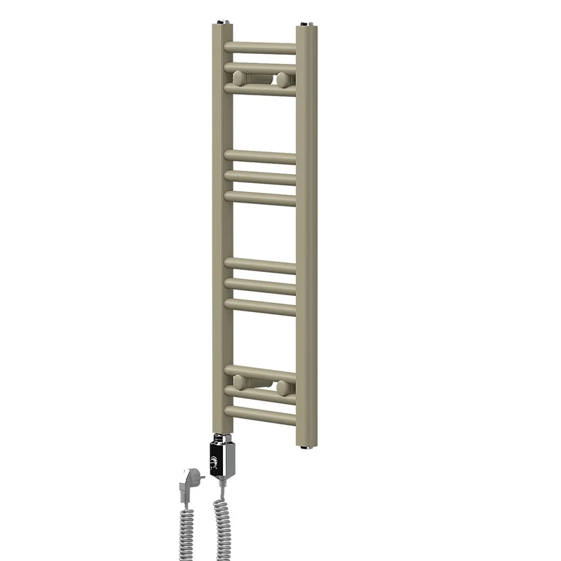 LuxeBath | Handtuchheizkörper elektrisch 300W Sahara gerade mit Seitenanschluss 300x800 mm Stahl Beige Badheizkörper Handtuchtrockner für Badezimmer