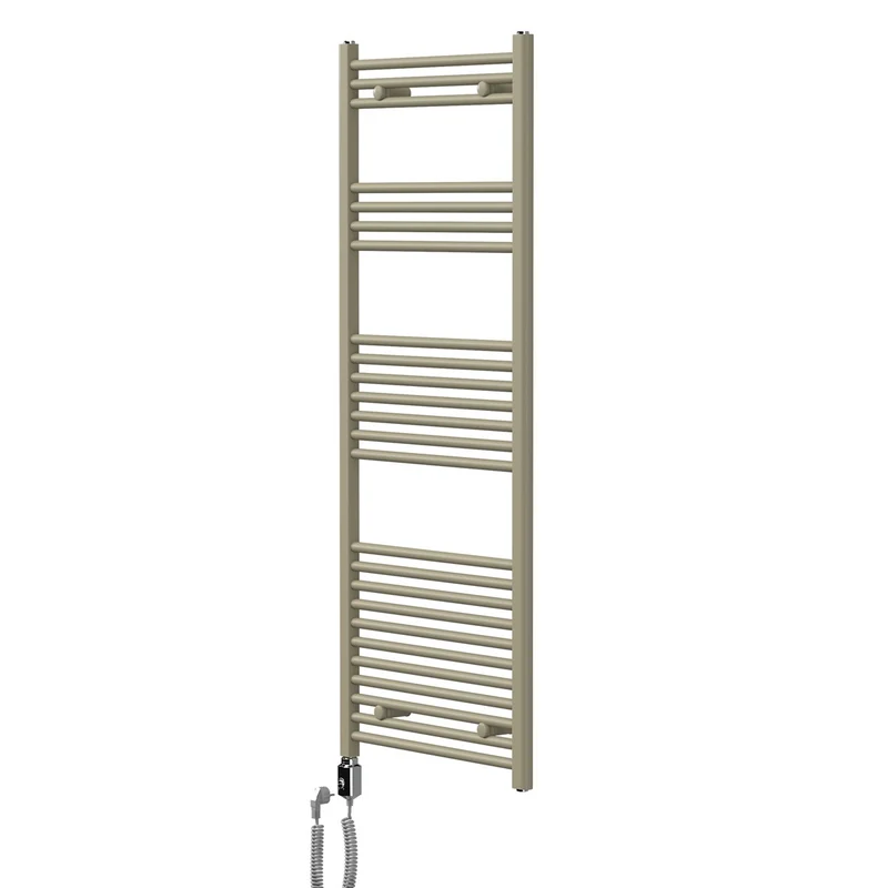 LuxeBath | Handtuchheizkörper elektrisch 600W Sahara gerade mit Seitenanschluss 600x1500 mm Stahl Beige Badheizkörper Handtuchtrockner für Badezimmer