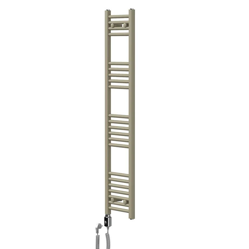 LuxeBath | Handtuchheizkörper elektrisch 300W Sahara gerade mit Seitenanschluss 300x1400 mm Stahl Beige Badheizkörper Handtuchtrockner für Badezimmer