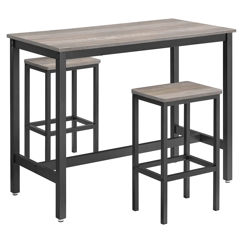 Bartisch-Set Greige-Schwarz