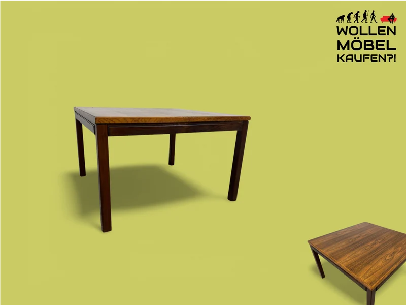 WMK Minimalistischer, sehr gut erhaltener skandinavischer Couchtisch mit edlem Palisander furniert