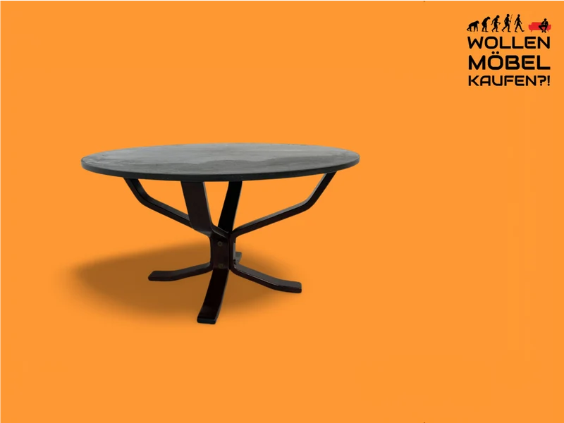 WMK Formschöner skandinavischer Designercouchtisch Falcon von Sigurd Ressel für Vatne Møbler mit seltener Tischplatte aus Schiefer