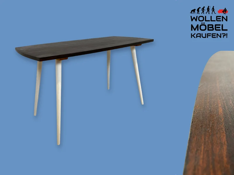 WMK Sehr hübscher und gut erhaltener Mid-Century Couchtisch aus dem Jahr 1968, mit schöner Tischplatte und konischen Füßen