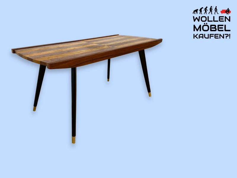 WMK Sehr hübscher & gut erhaltener Mid-Century Couchtisch aus 1962 von Franz Widynski (Berlin) auf zeittypischen konischen Füßen