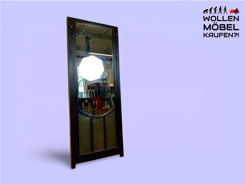 WMK Sehr gelungenes Upcycling einer antiken Tür aus vollem Holz zur schöner Flurgarderobe mit großem Spiegel & Kleiderhaken aus Messing