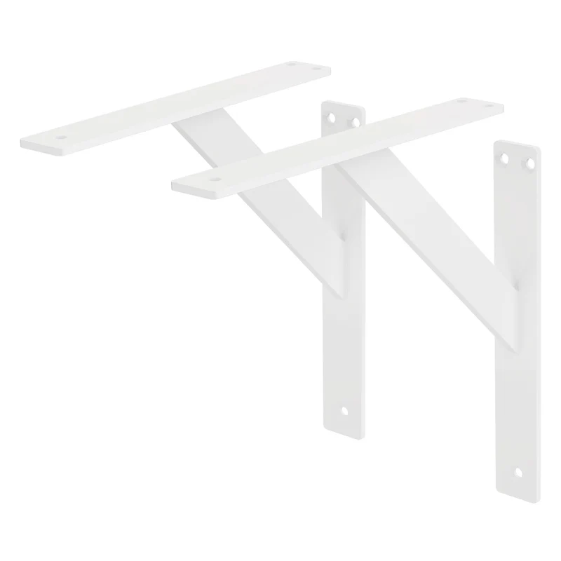 Wandkonsole Regalhalterung 2er Set 240 x 240 mm Weiß aus Aluminium ML-Design