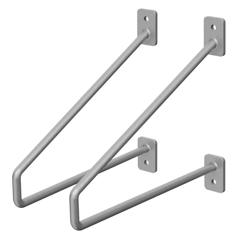 Wandkonsole Regalhalterung 2er Set 220 x 180 mm Grau aus Stahl ML-Design