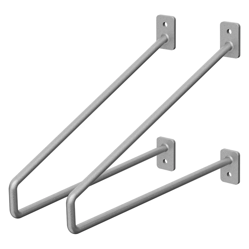 Wandkonsole Regalhalterung 2er Set 265 x 180 mm Grau aus Stahl ML-Design