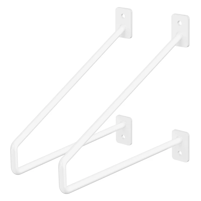 Wandkonsole Regalhalterung 2er Set 220 x 180 mm Weiß aus Stahl ML-Design