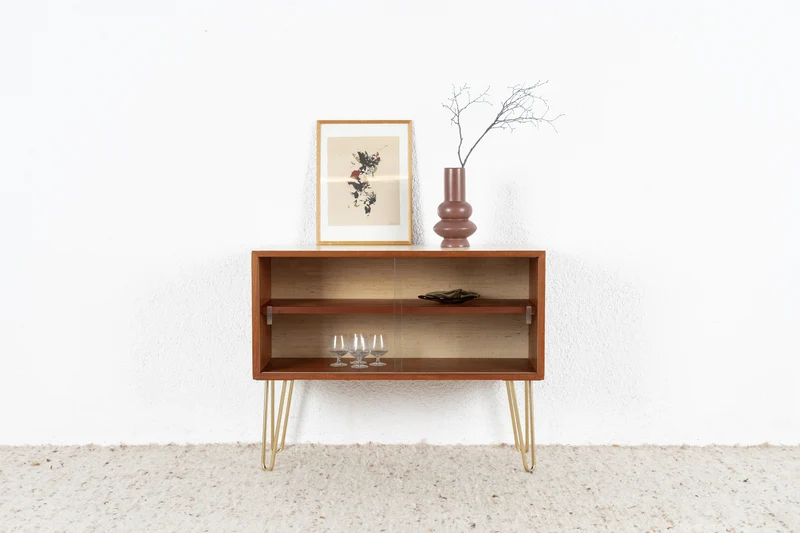 Vintage Kommode Vitrine Sideboard Holz Teak Mid Century Tv Board