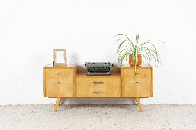 Vintage Kommode Sideboard Schubladenkommode Holz 60s DDR