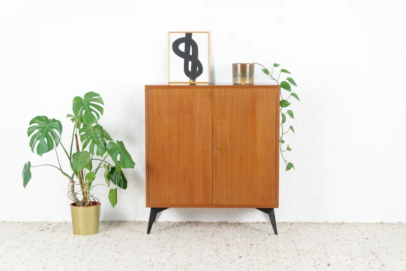 Vintage Teak Kommode Schrank Sideboard Mid Century Holz 60s