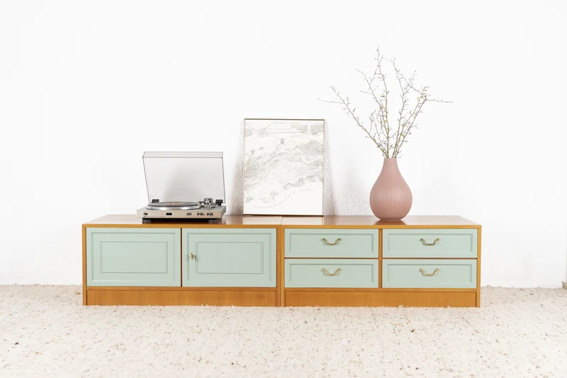 Vintage Sideboard TV Lowboard Kommode Mid Century Holz Nuss GERO